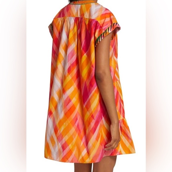 Saloni Ashley B. Dress in Sunset Wave 100% cotton oversized caftan coverup 6 S - Picture 2 of 8